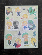 Load image into Gallery viewer, Holo Sticker Page (Zoro + Sanji) (PREORDER)