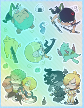 Load image into Gallery viewer, Holo Sticker Page (Zoro + Sanji) (PREORDER)